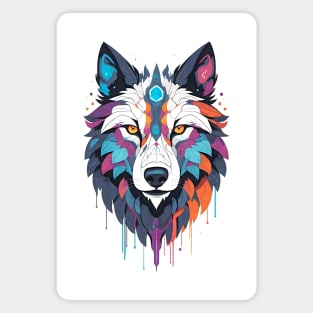 Abstract Fantasy Wolf Magnet